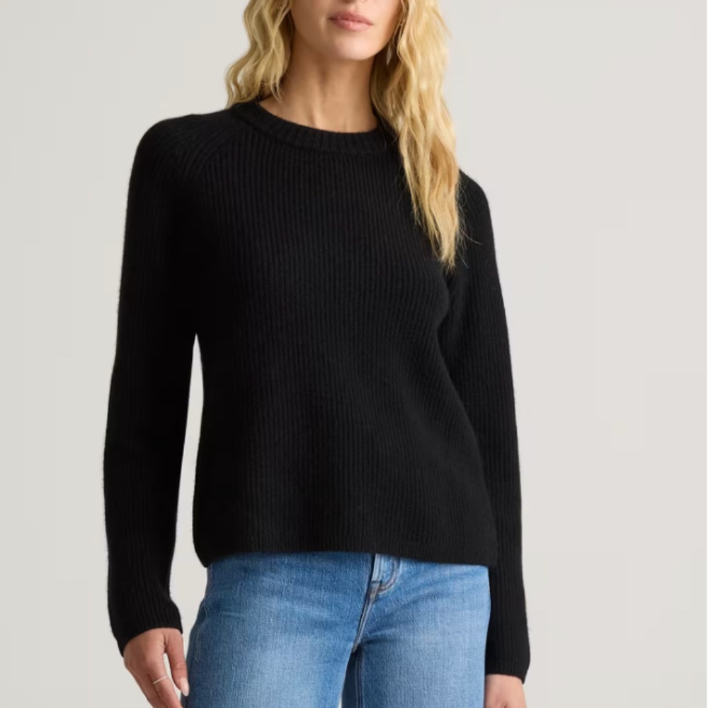 Quince Mongolian Cashmere Fisherman Crewneck Sweater